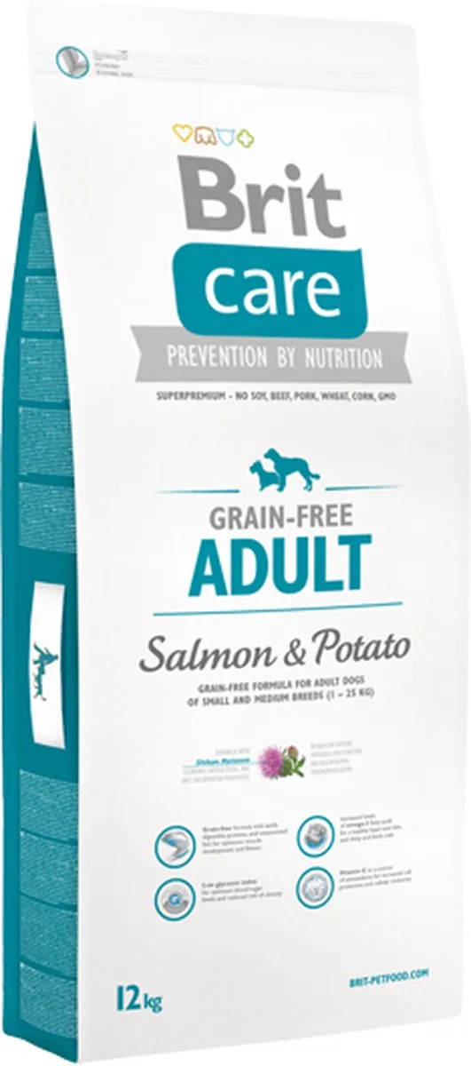Brit Care Grain Free Adult Salmon & Potato 12kg - Hond