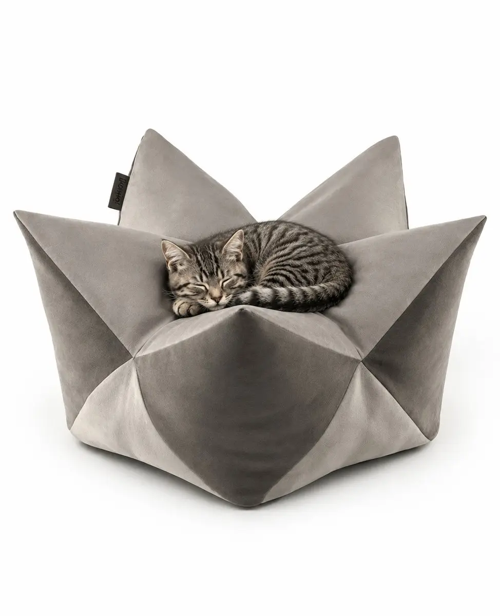 lionto Sterrenkussen kat, zacht kattenbed 70x38 cm lichtgrijs/donkergrijs