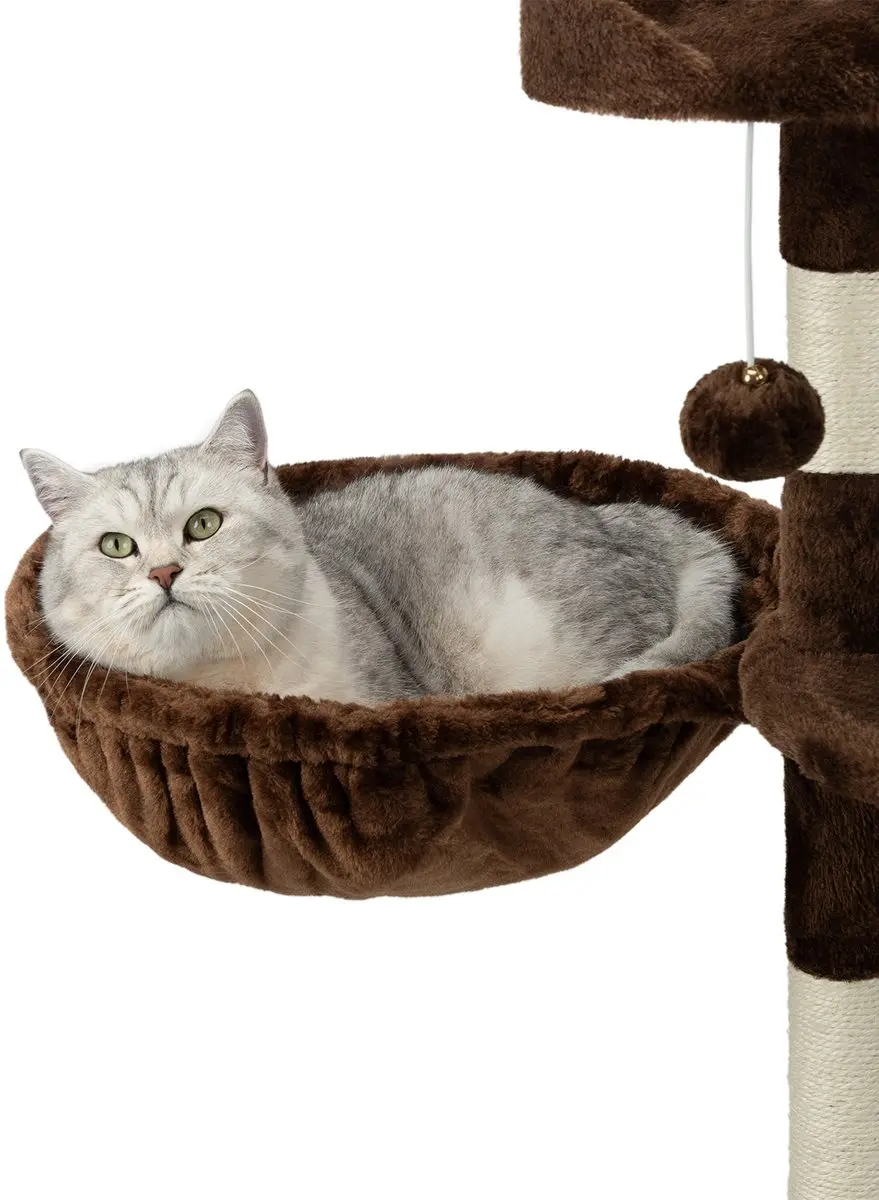 lionto Katten ligmand set, 2x krabpaal mand Ø40 cm M8 15 cm bruin