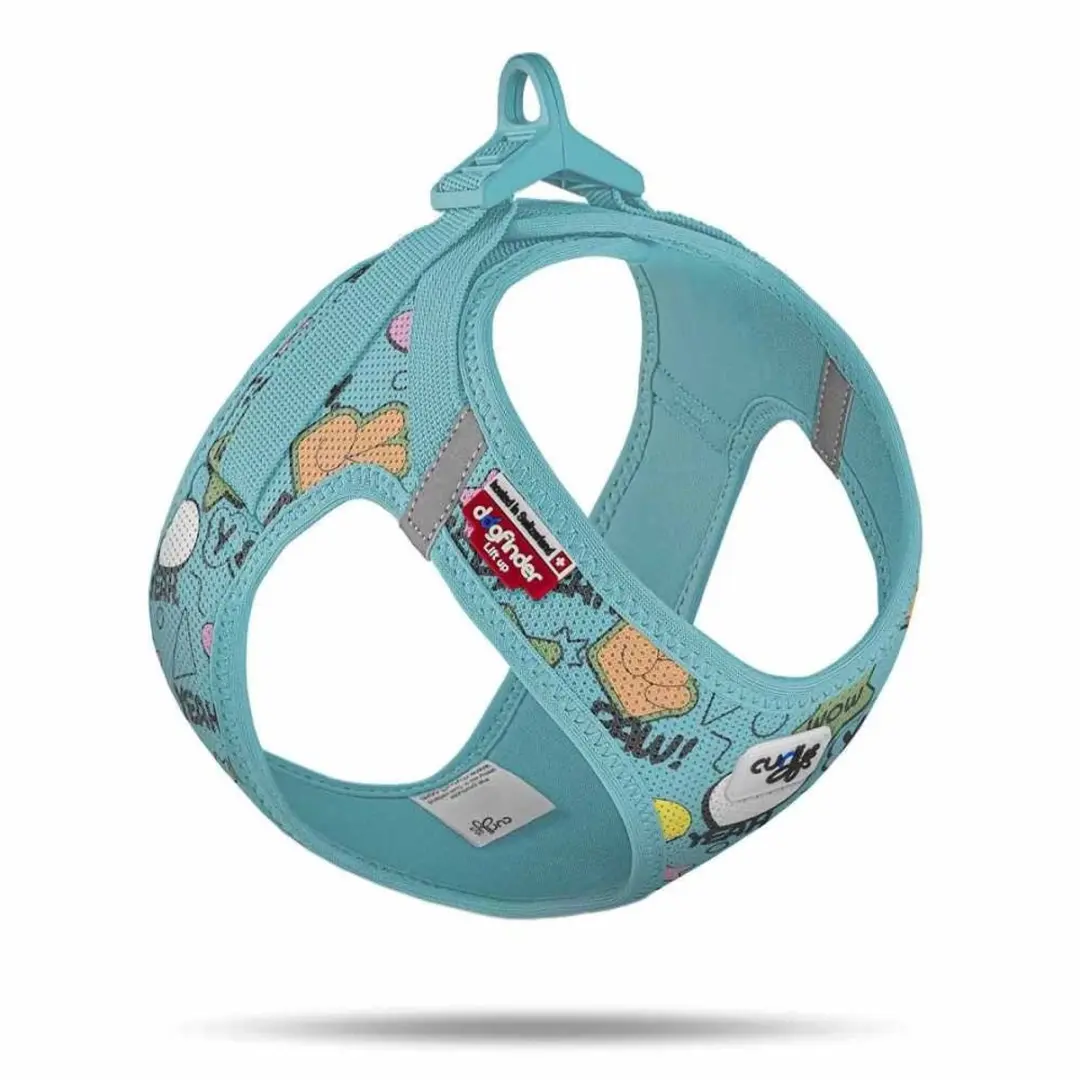 Curli Hondentuig Clasp Vest Harness Comic Turquoise SE25 Maat XXS