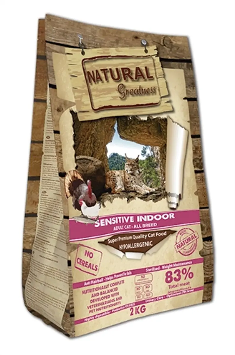 Natural Greatness Sensitive Indoor Kattenvoer - 2kg - afbeelding 3 van 4