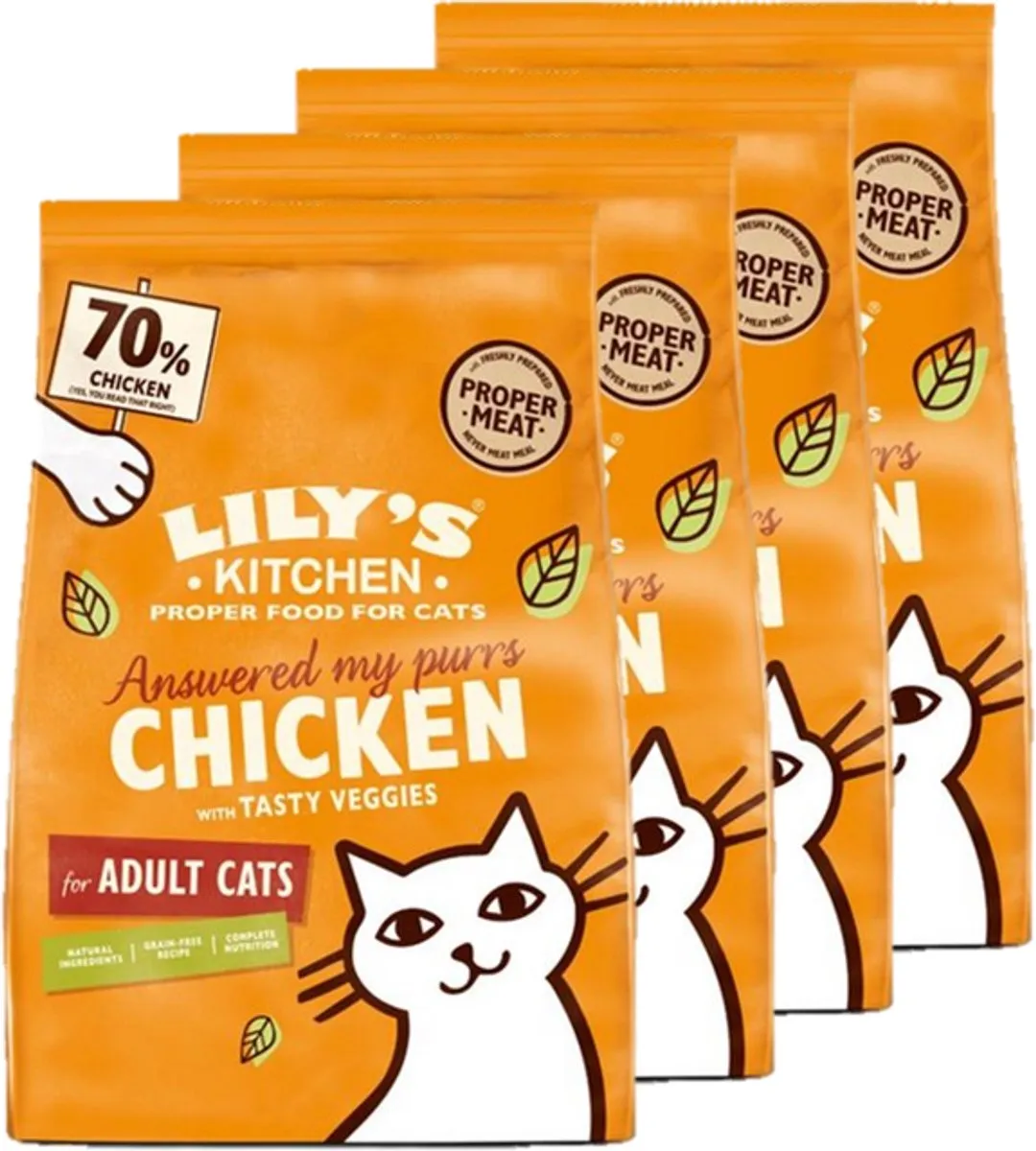 Lily's Kitchen Kattenvoer Droogvoer Kip met Groenten - 4x800g