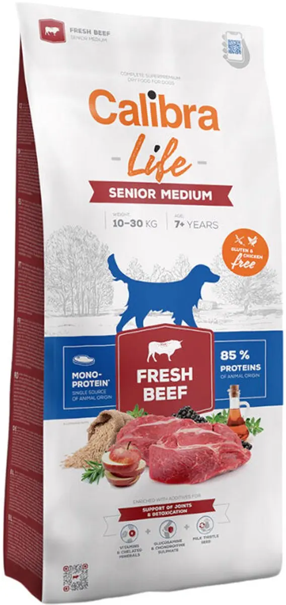 Calibra Life Senior Medium Hondenvoer Rund - 12kg - afbeelding 2 van 2
