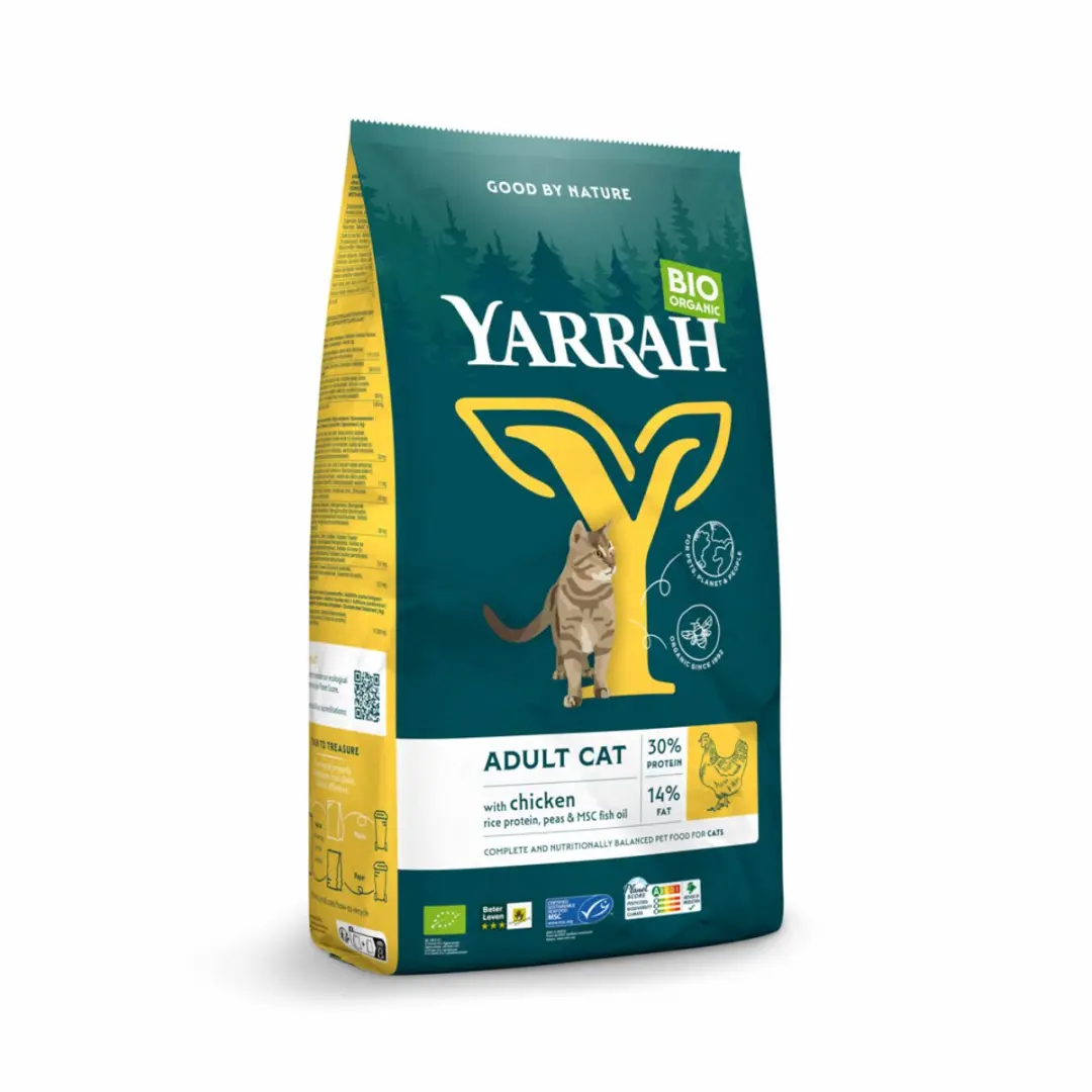 Yarrah Bio Kattenvoer Adult Kip - 4x 2,4kg - afbeelding 2 van 2