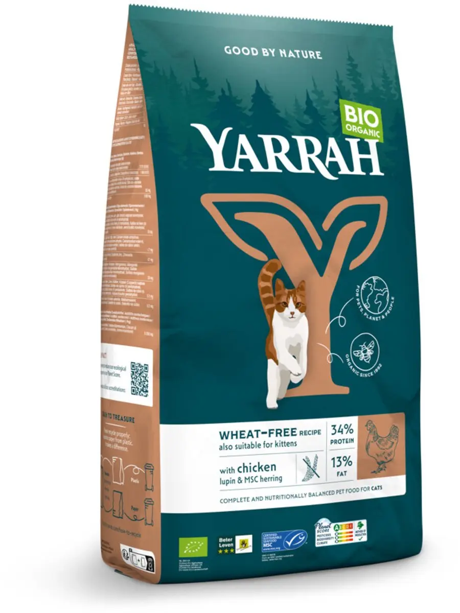 Yarrah Bio Tarwevrij Kattenvoer