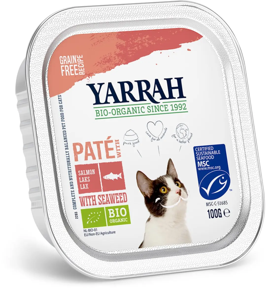 Yarrah Bio Kattenvoer Paté Zalm 100g