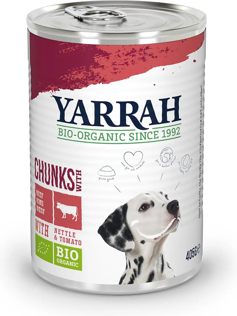 Yarrah Bio Hondenvoer Chunks Rund 405g