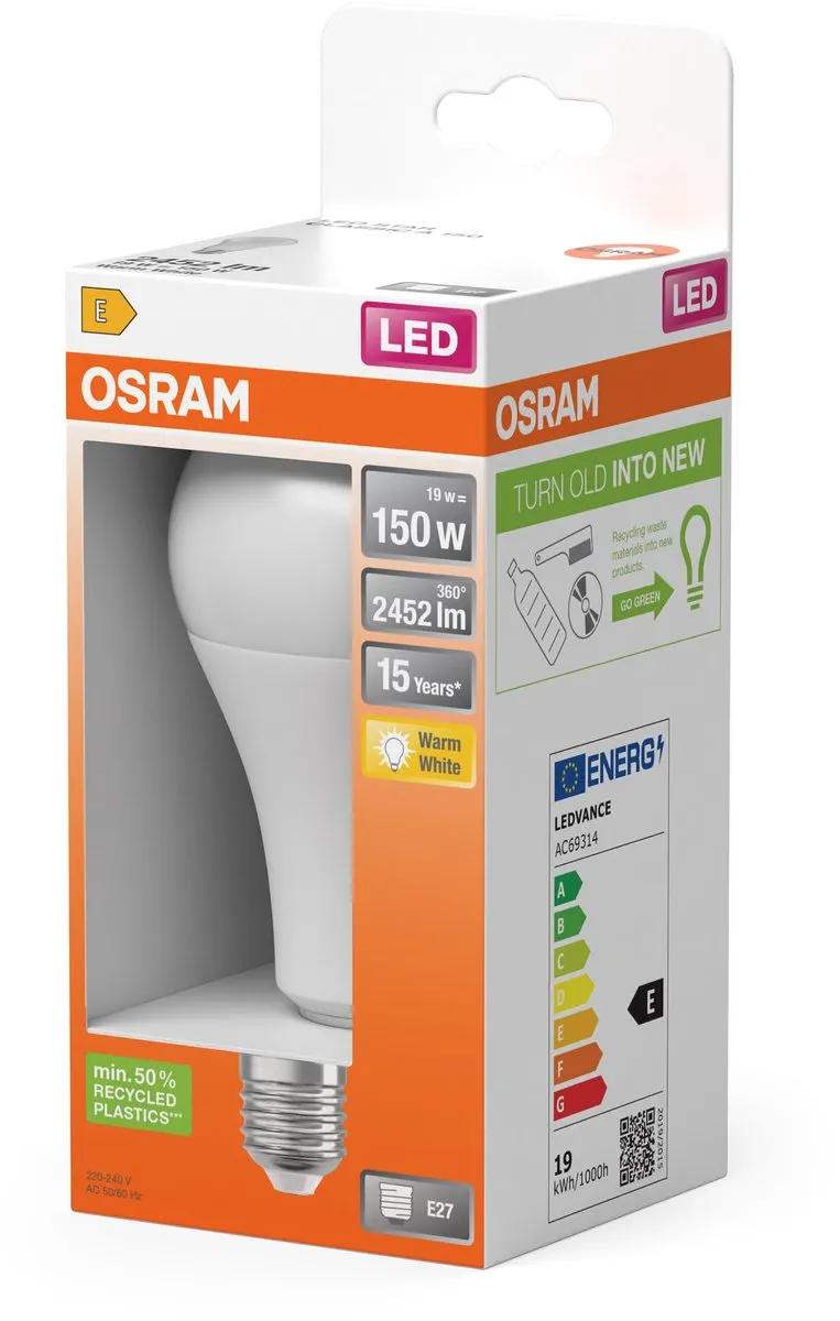 Osram LED-lamp E27 20W Warmwit Mat - 2700K