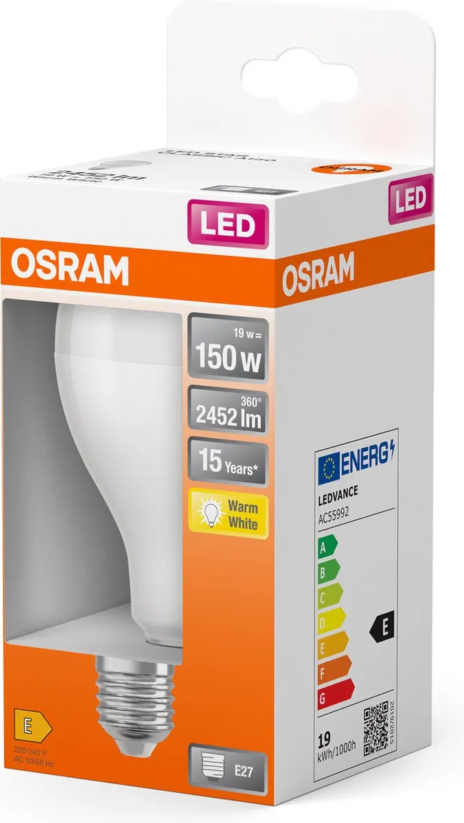 Osram LED-lamp E27 20W Warmwit Mat - 2700K