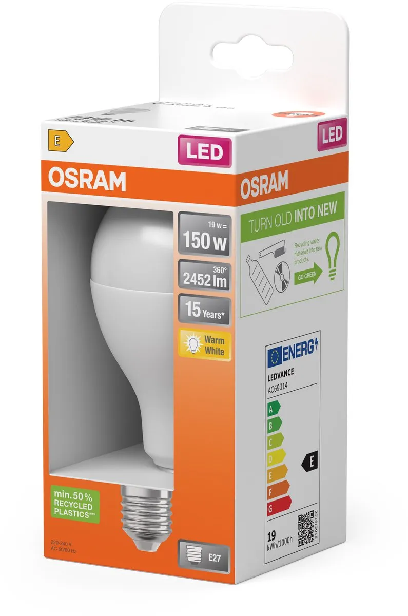 Osram LED-lamp E27 20W Warmwit Mat - 2700K