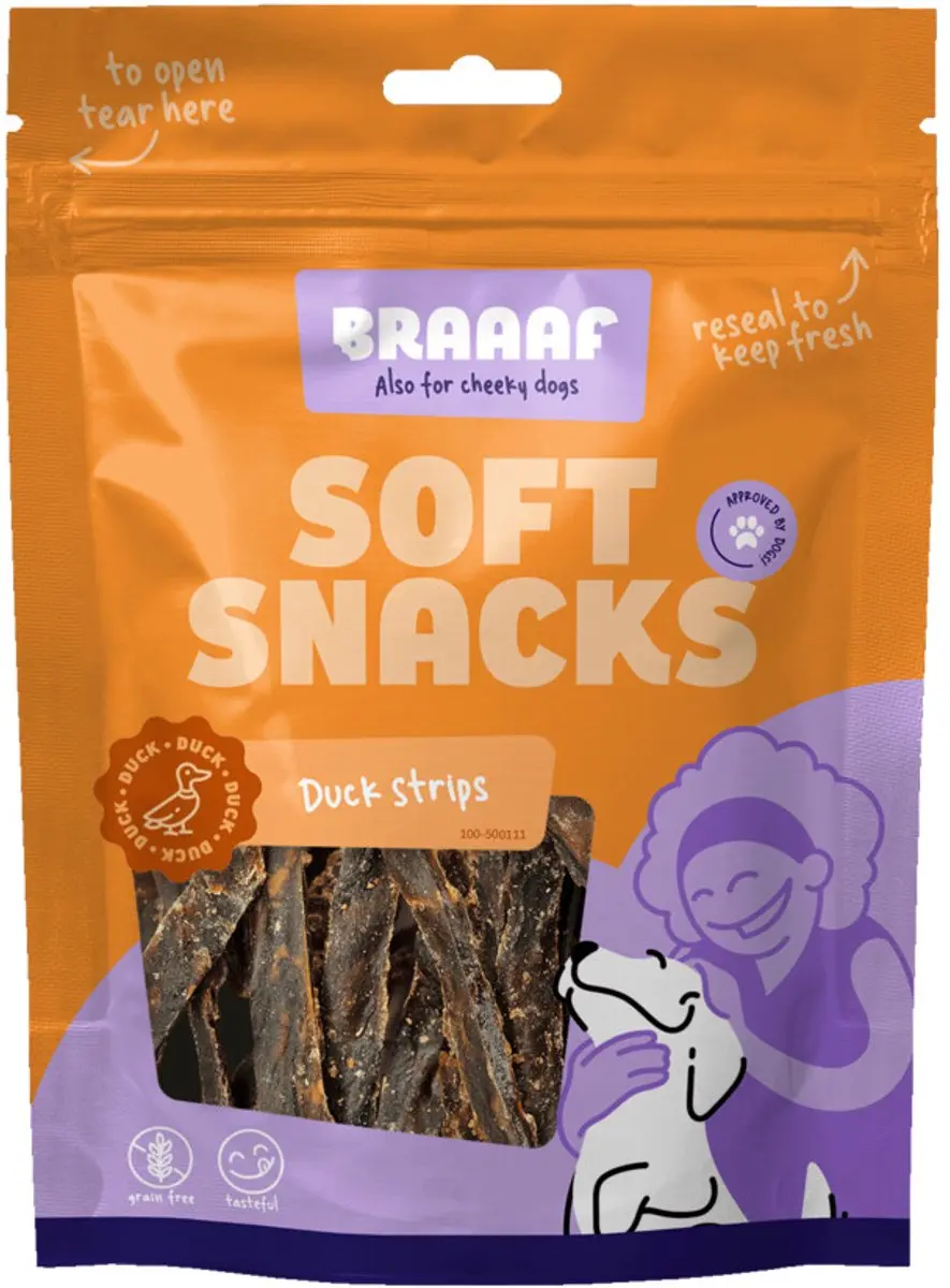 Braaaf Hondensnack Reepjes Eend