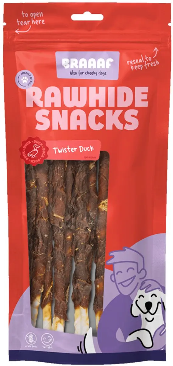 Braaaf Hondensnack Rol Sticks Eend 25cm
