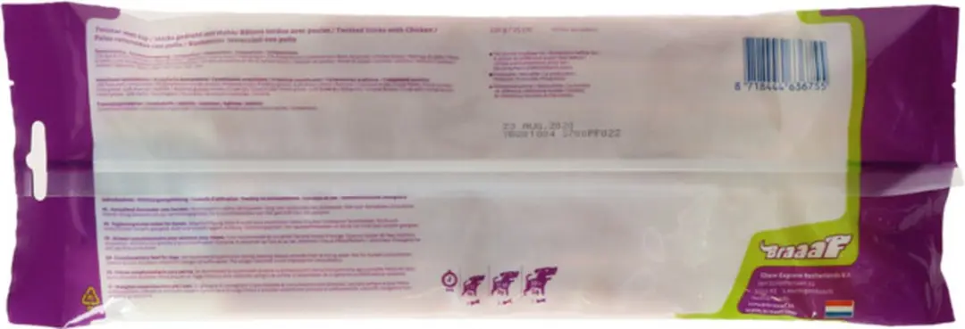 Braaaf Hondensnack Rol Sticks Kip 25 cm - 10x 240 gr - afbeelding 4 van 6