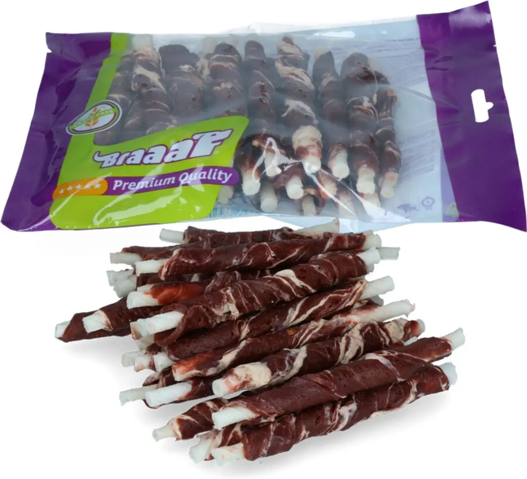 Braaaf Hondensnack Rol Sticks Lam & Vis 12 cm - 250g - afbeelding 6 van 6