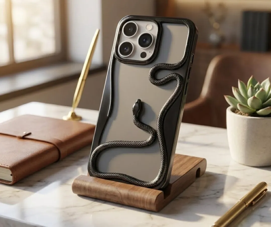 NUVEX iPhone 14 Pro Hoesje Zwart - 3D Slang Design