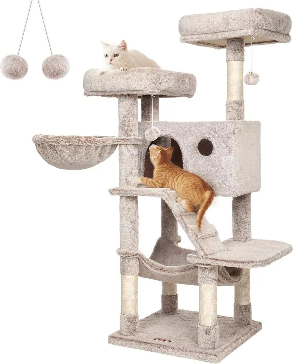 FEANDREA Krabpaal, speeltoren voor katten, groot, zacht