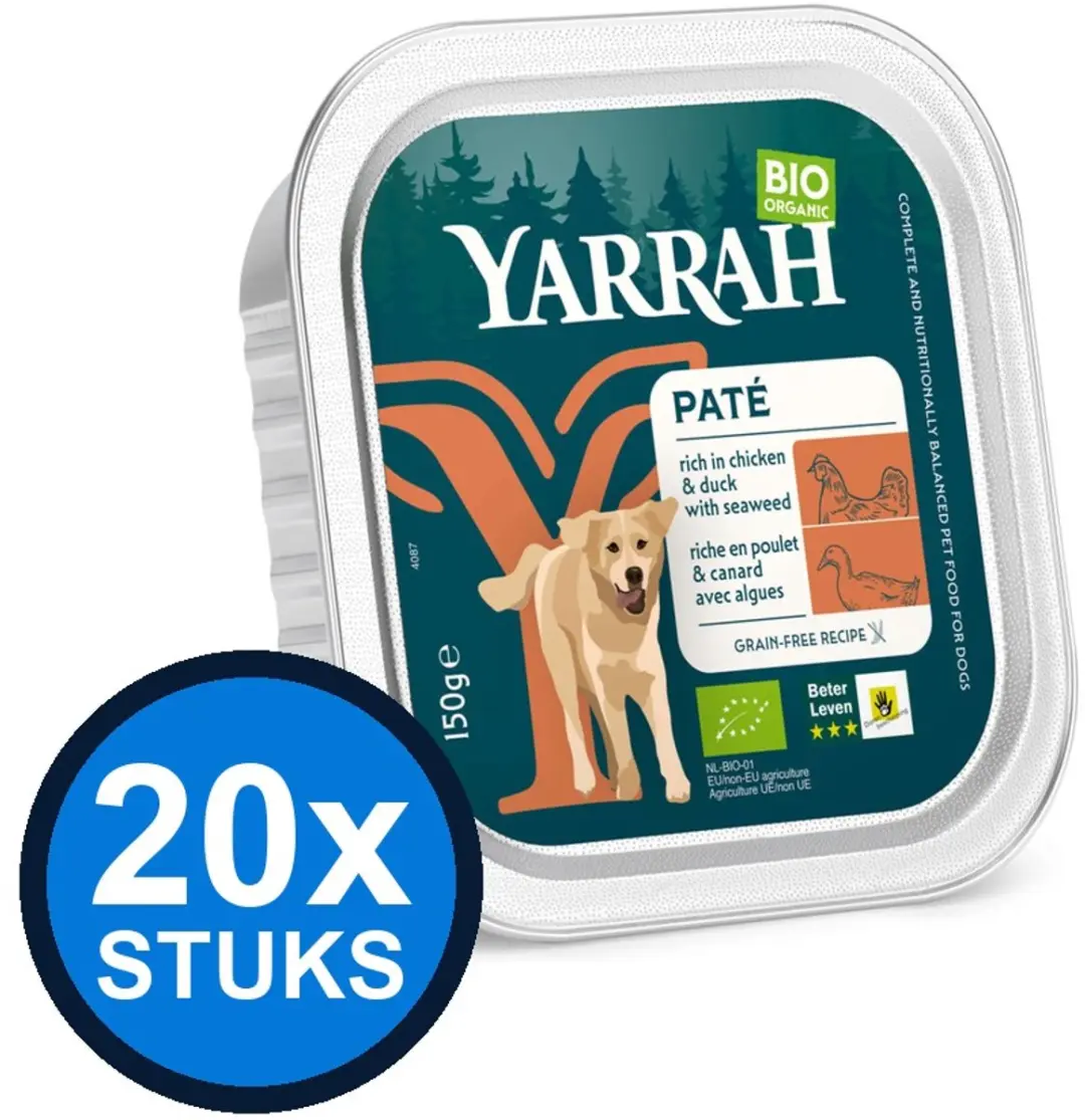 20x Yarrah dog bio alu paté grvr kip&eend 150gr