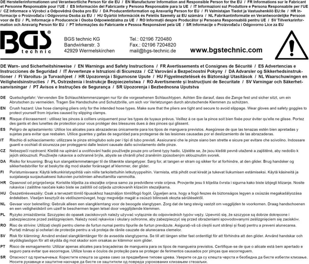 BGS technic Klemtang voor askraag koppelbediening - 270 mm - afbeelding 2 van 6