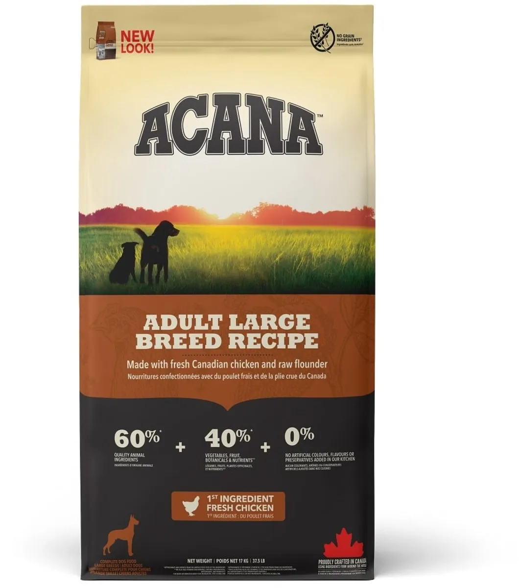 Acana Heritage Adult Large Breed Hondenvoer Kip Kalkoen 17kg