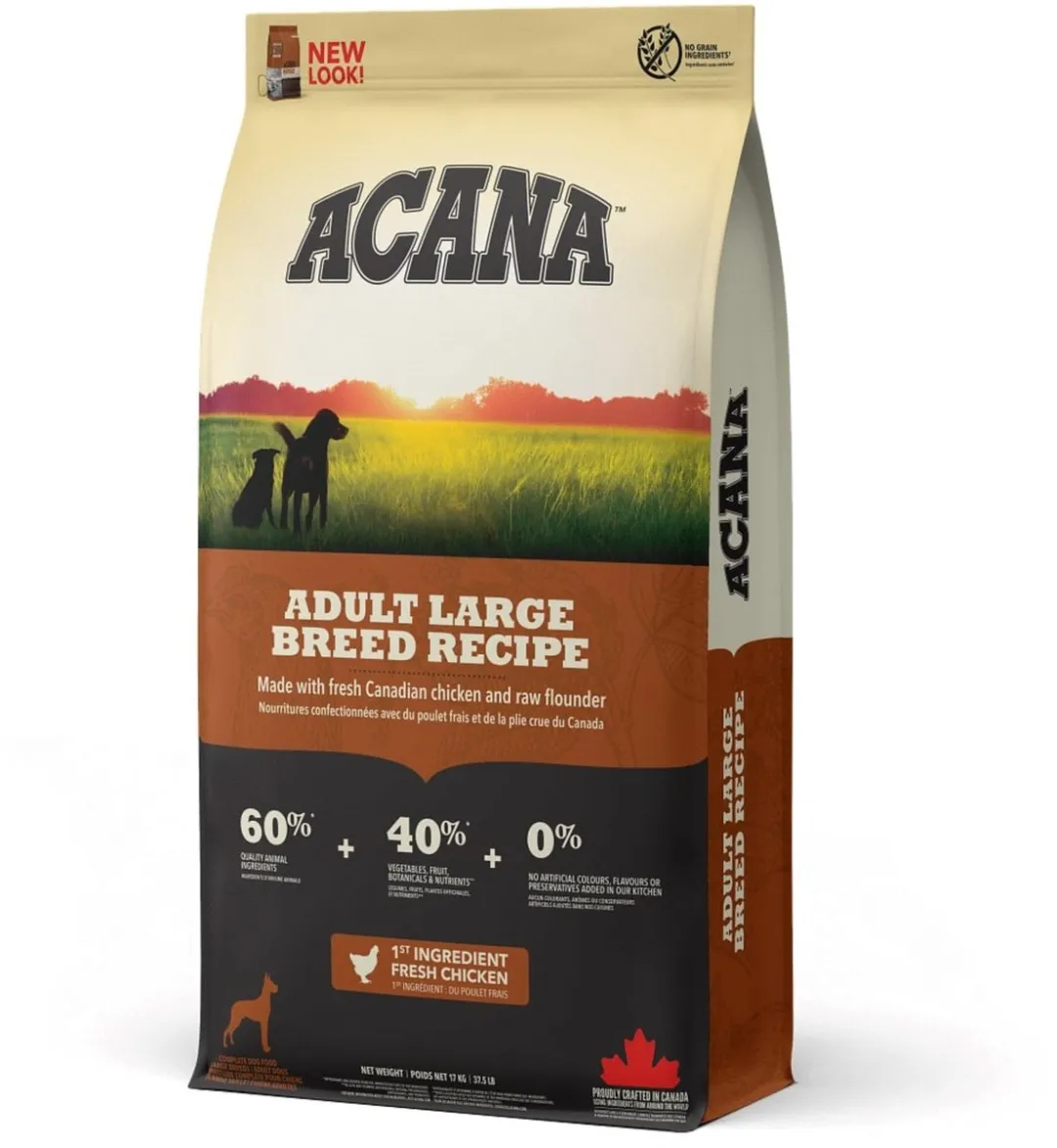 Acana Heritage Adult Large Breed Hondenvoer Kip Kalkoen 17kg
