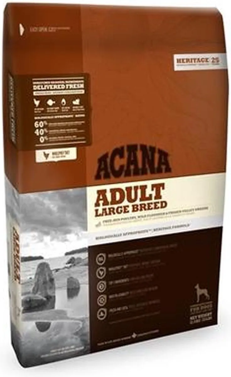 Acana Heritage Adult Large Breed Hondenvoer Kip Kalkoen 17kg