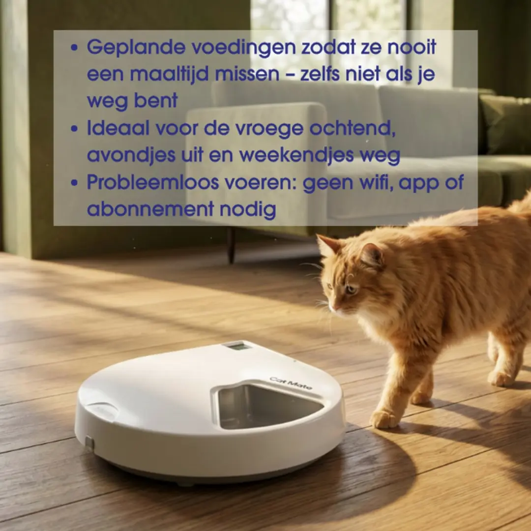 Cat Mate C500 Voerautomaat - 5 Maaltijden - Wit - afbeelding 5 van 6