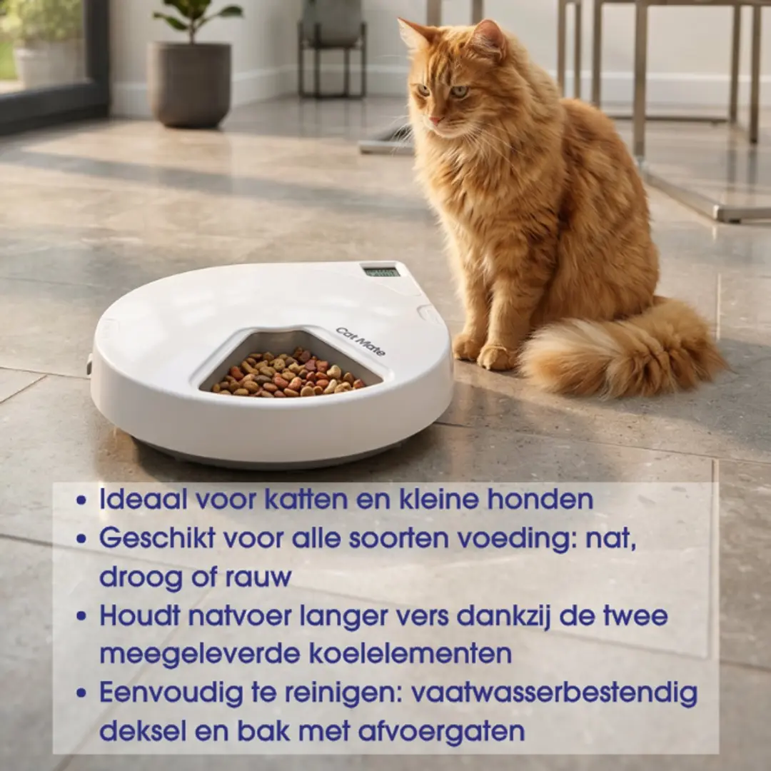 Cat Mate C500 Voerautomaat - 5 Maaltijden - Wit - afbeelding 4 van 6