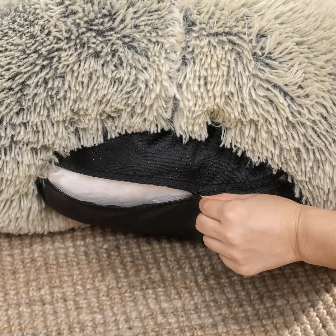 Pluche kattenmand Ø 80 cm - 80 x 20 cm - Khaki - afbeelding 5 van 6