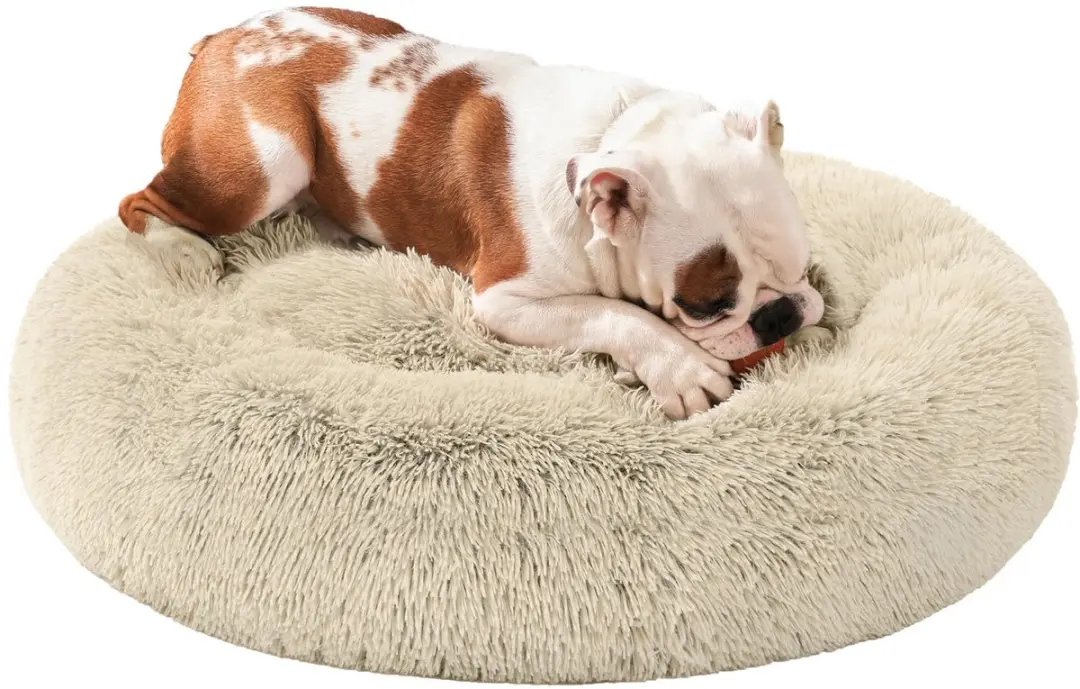 Pluche kattenmand Ø 80 cm - 80 x 20 cm - Khaki - afbeelding 2 van 6