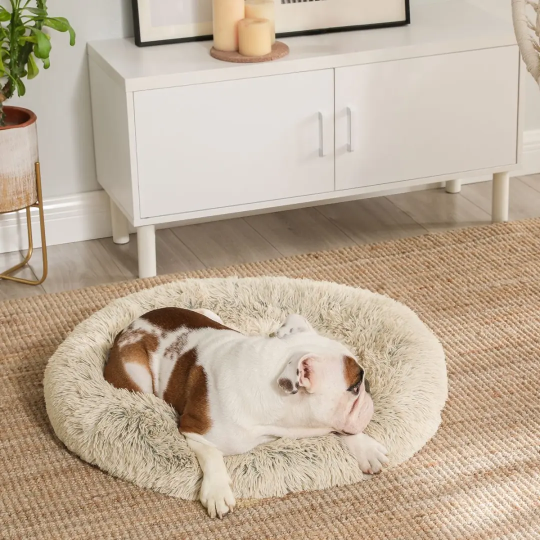Pluche kattenmand Ø 80 cm - 80 x 20 cm - Khaki - afbeelding 3 van 6