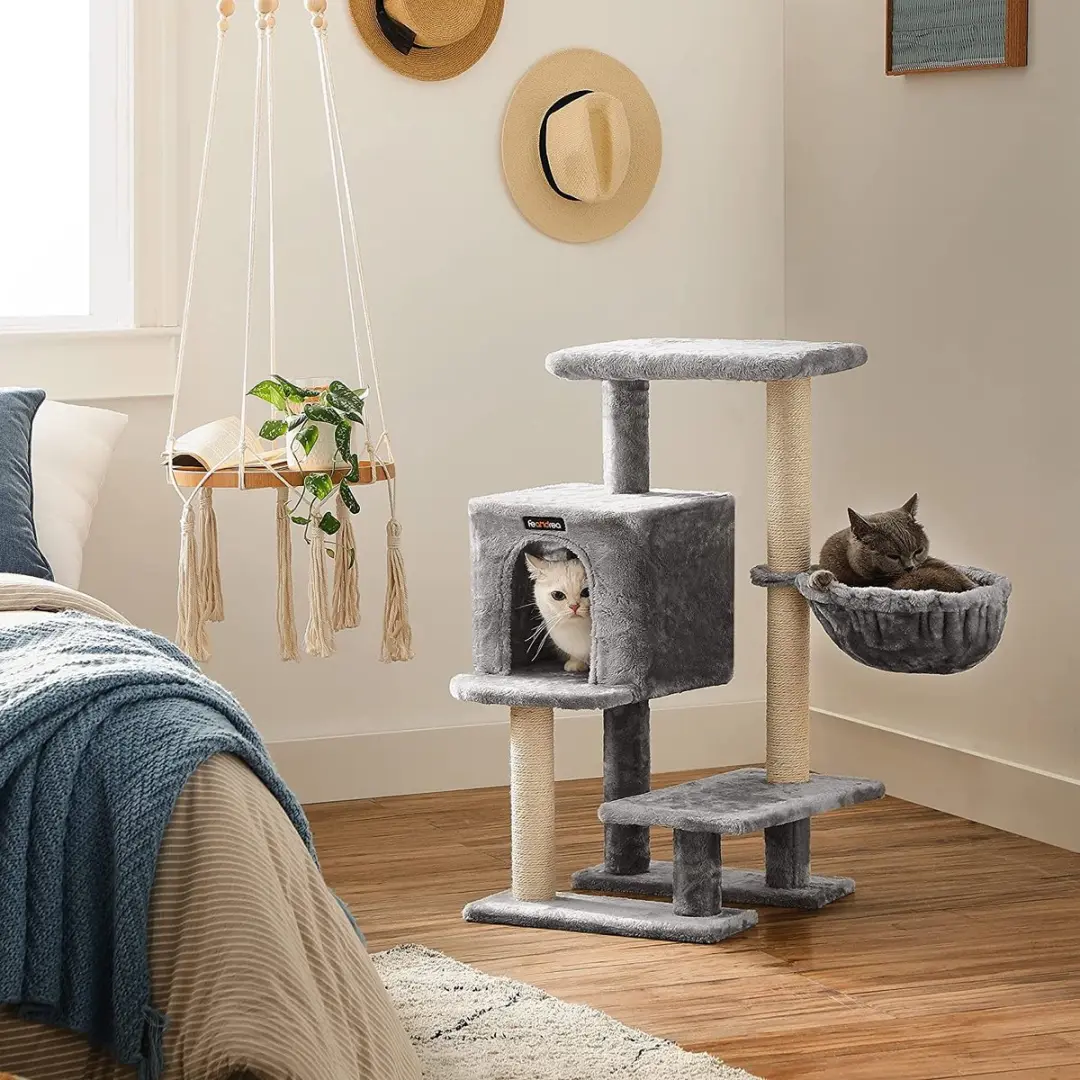 FEANDREA Krabpaal voor Katten 84cm - Lichtgrijs - afbeelding 4 van 6