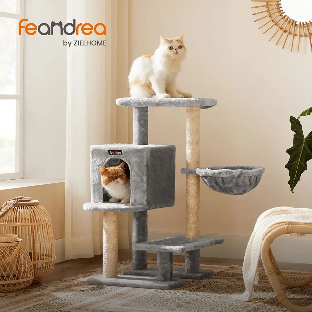 FEANDREA Krabpaal voor Katten 84cm - Lichtgrijs - afbeelding 2 van 6