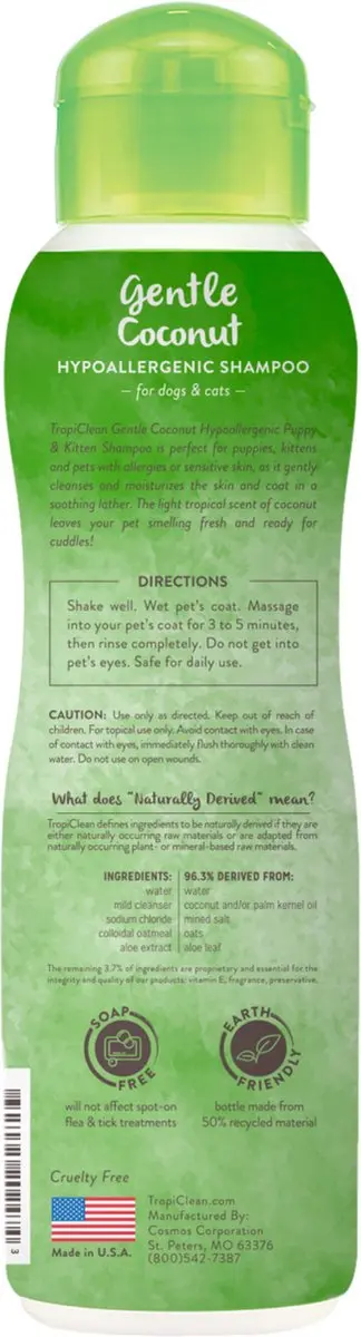 TropiClean Zachte Kokos Hondenshampoo 355ml - afbeelding 3 van 6