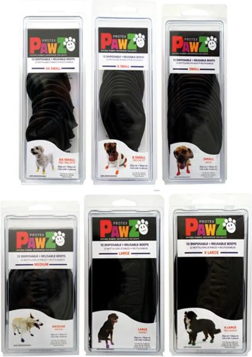 Pawz Hondenschoenen Medium - 12 Stuks - Zwart - afbeelding 4 van 6