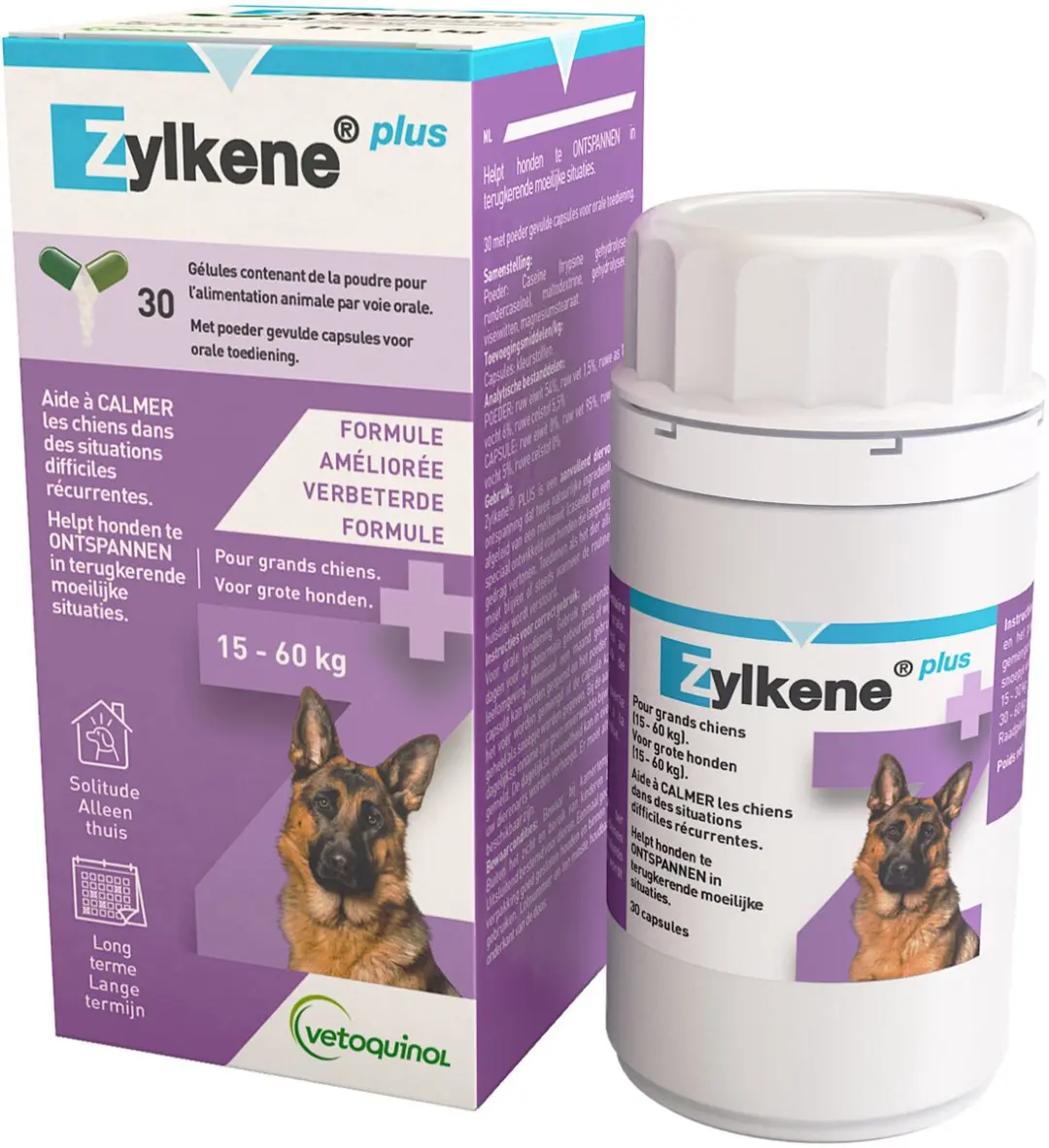 Vetoquinol Zylkene Plus 225 mg Capsules voor Honden - 30 stuks - afbeelding 2 van 5