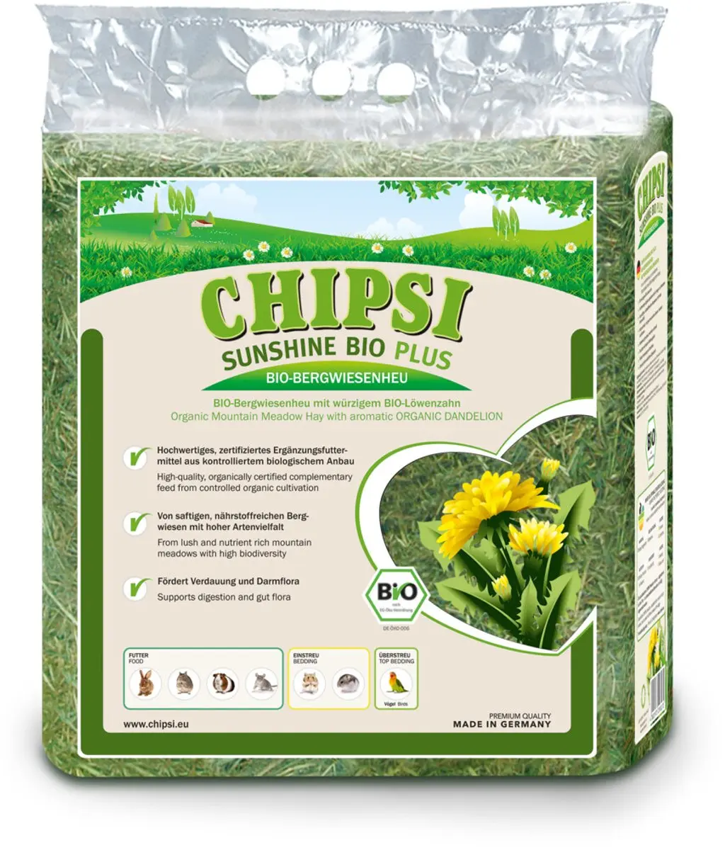 Chipsi Sunshine Bio Plus Weidehooi Paardenbloem