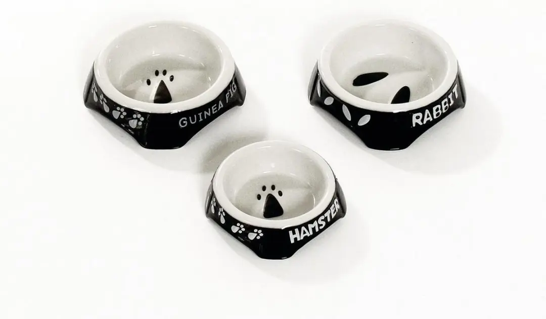 Hamster dish ca. 9 cm / 100 ml black & white
