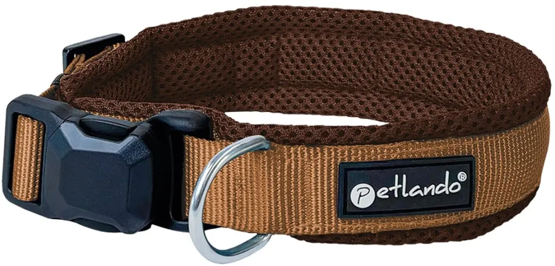 Petlando Hondenhalsband Mocha-Cognac met magnetische sluiting