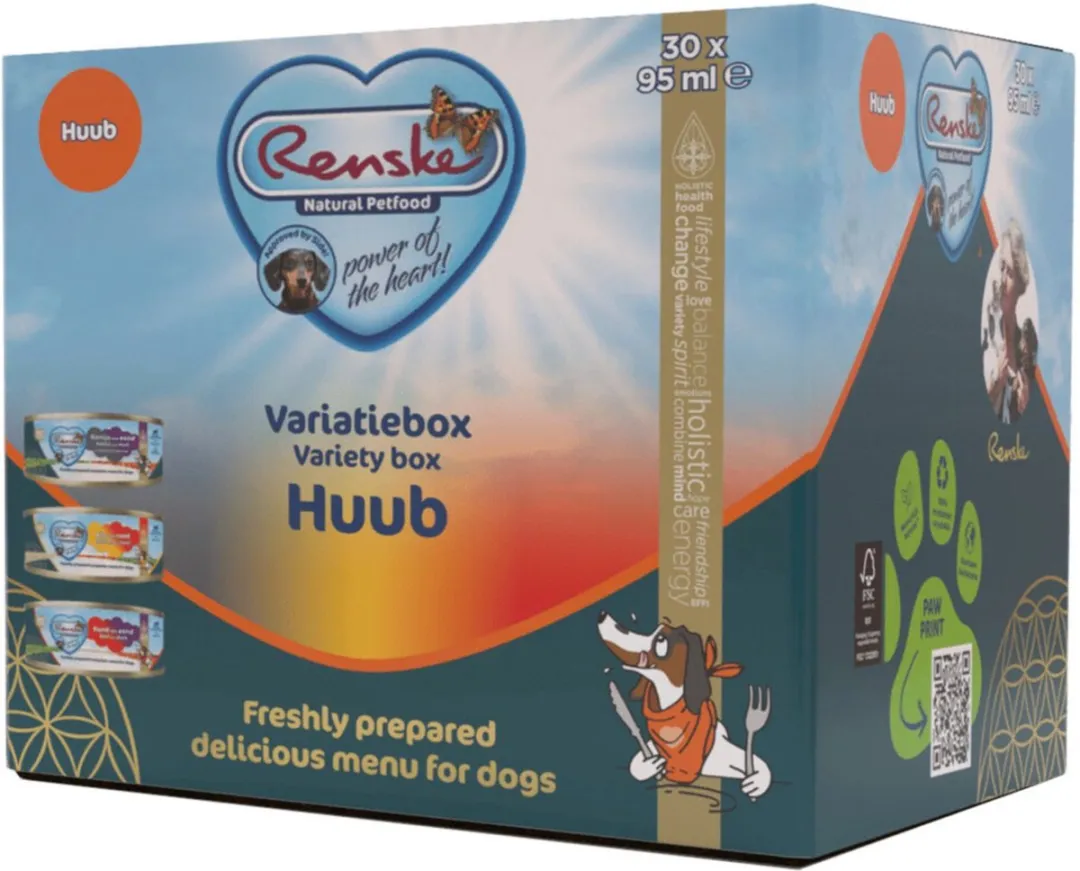 Renske Variatie Box Huub Hondenvoer - 30x90g