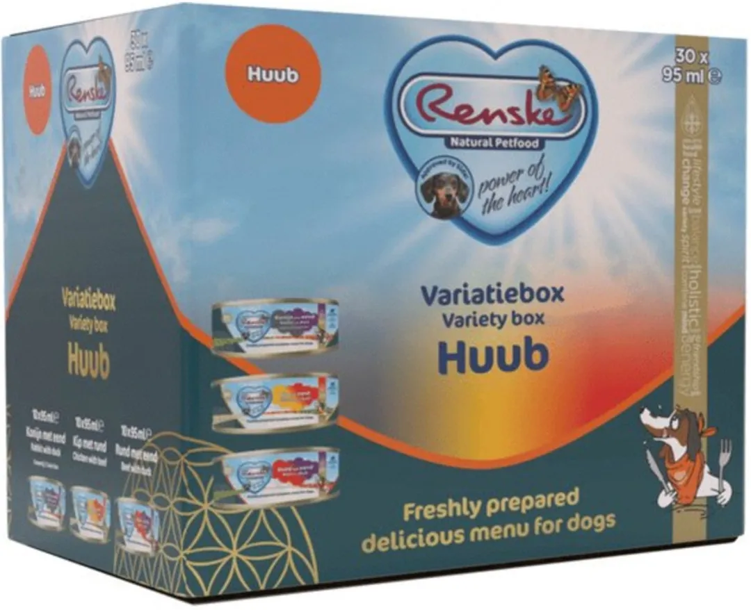 Renske Variatie Box Huub Hondenvoer - 30x90g