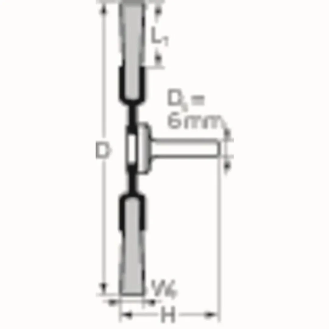 Pferd RBU 4009/6 Ronde Borstel op Stift - 6mm - RVS - Zilver