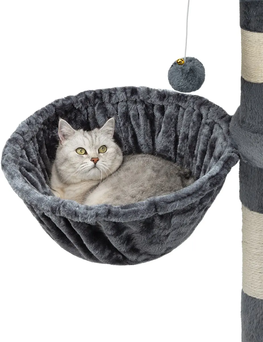 lionto Kattenmand voor krabpaal – Ø40 cm M8 bevestiging 25 cm, grijs