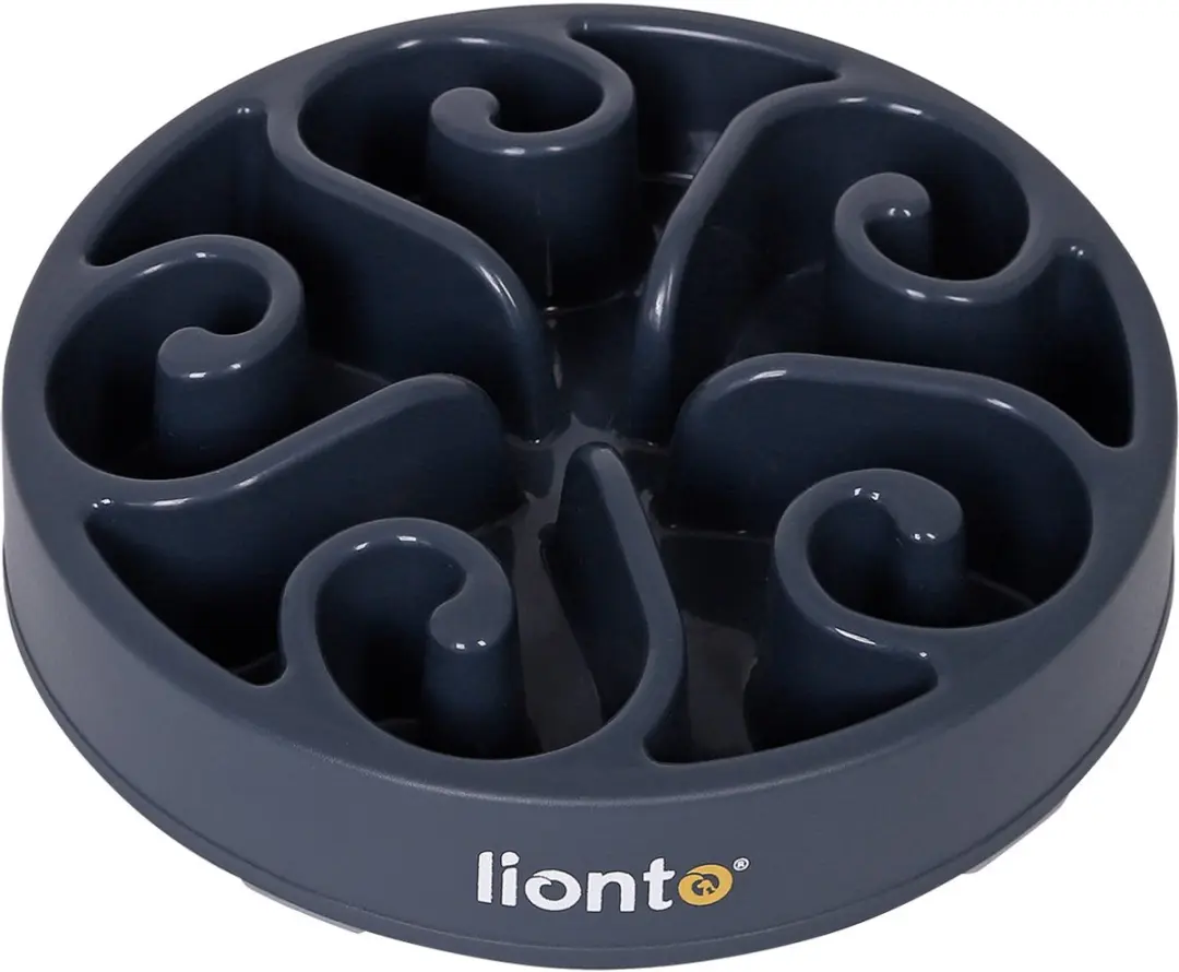 lionto Antischrokbak hond & kat, antislip voerbak Ø20 cm grijs