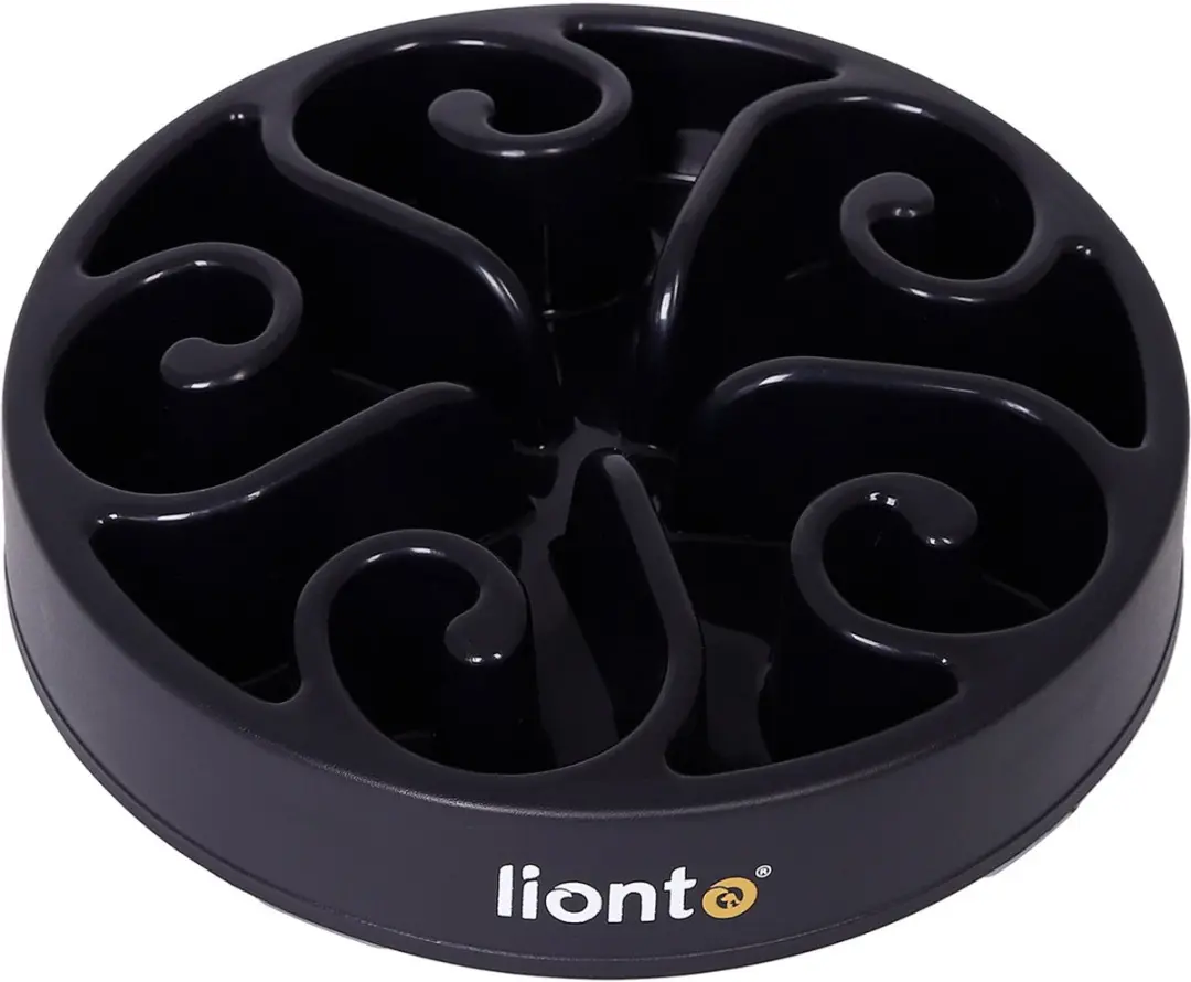 lionto Antischrokbak hond & kat, antislip voerbak Ø20 cm zwart