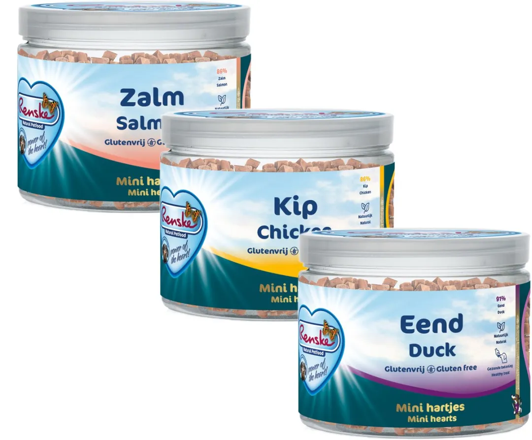 Renske Gezonde Beloning Hartjes Zalm 100g
