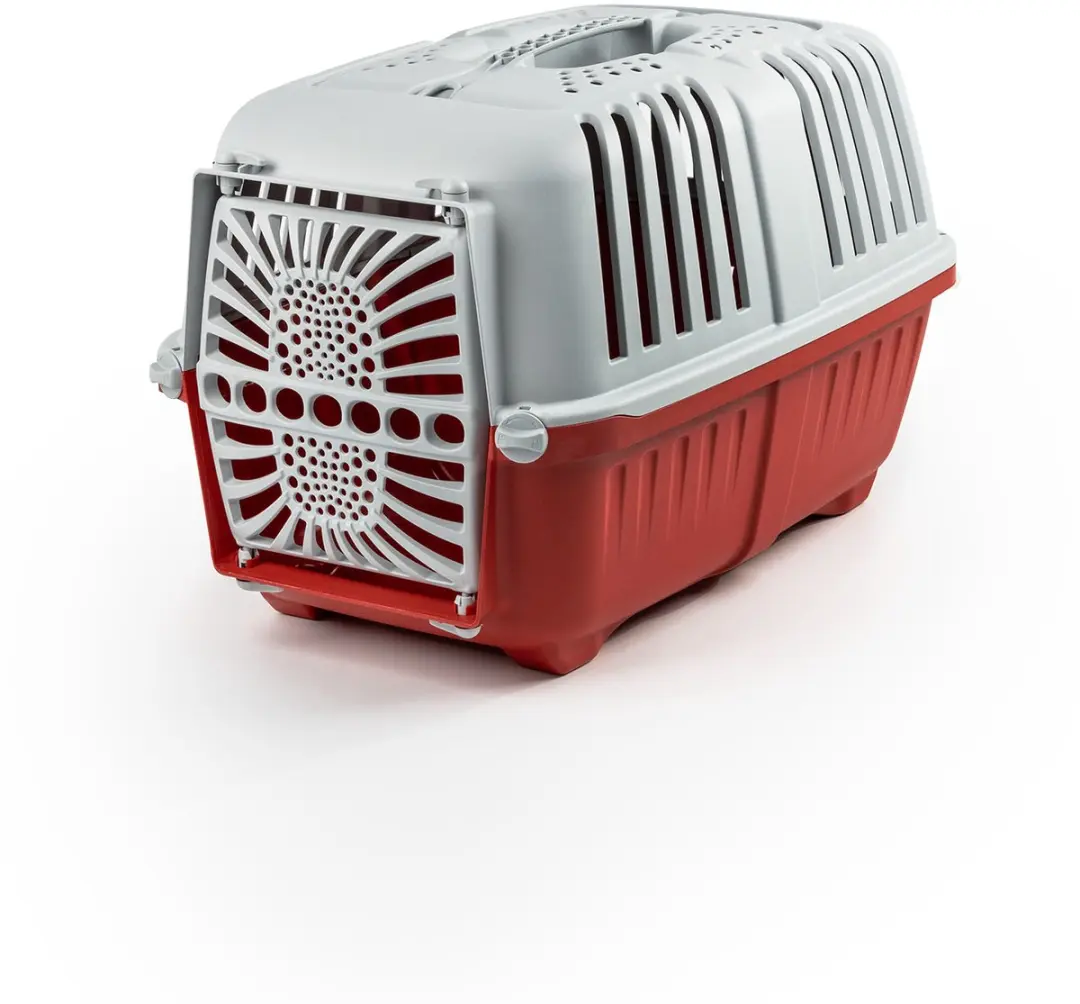 lionto kattentransportbox licht & makkelijk te dragen 48x31,5x33 cm rood