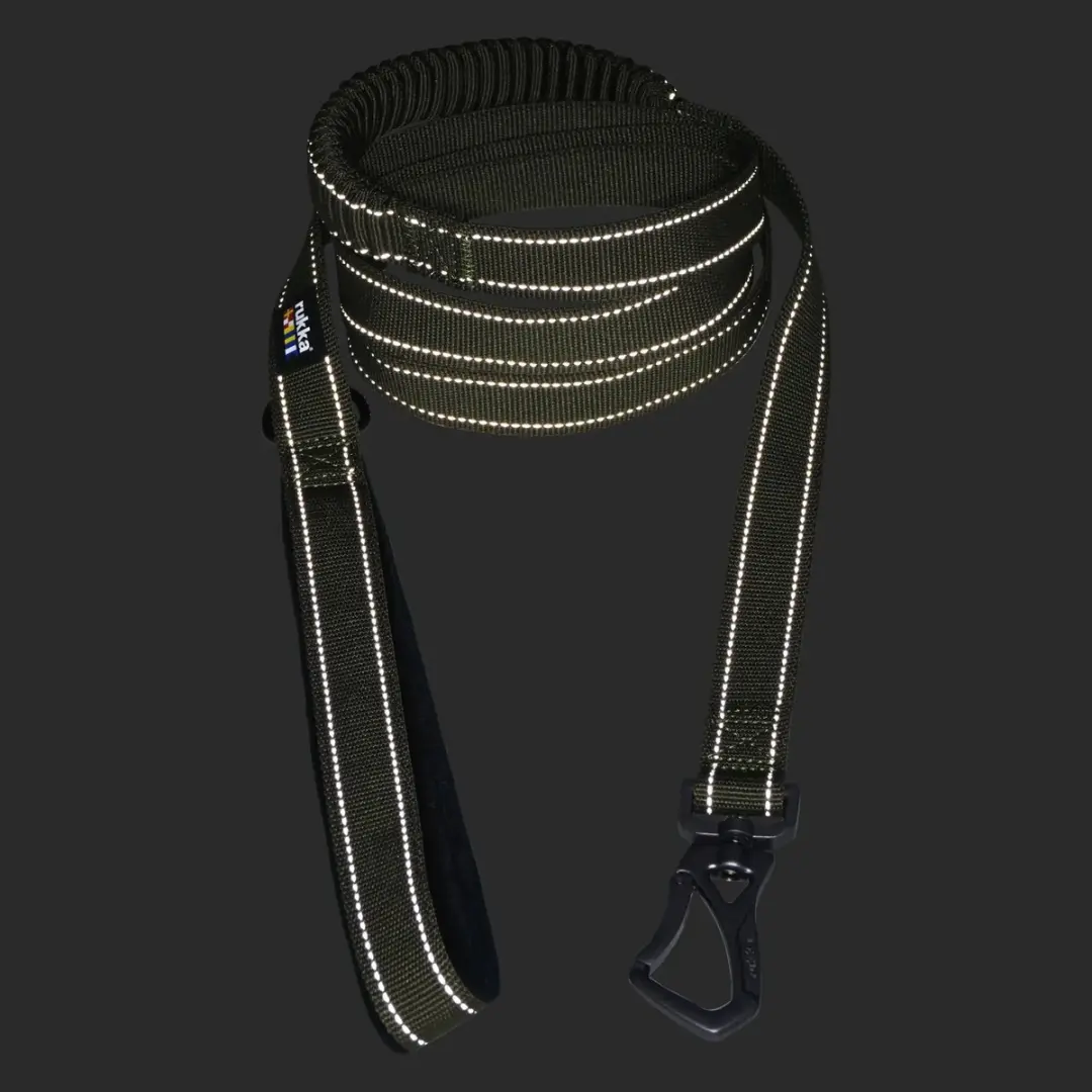 Rukka Pets Bliss X Antishock Hondenriem - 200cm - L Olijf - afbeelding 2 van 3