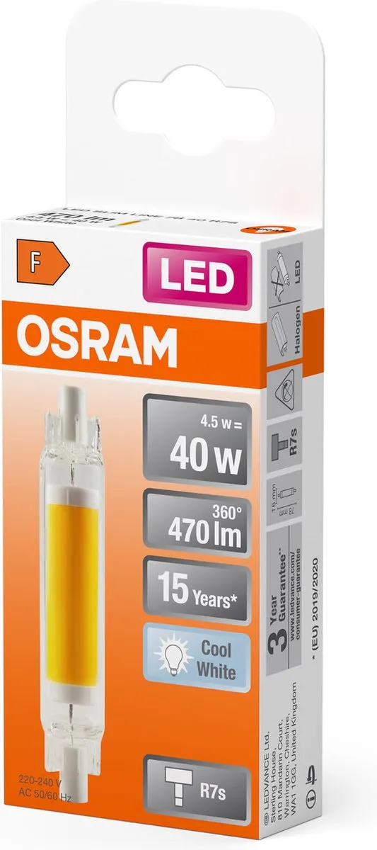Osram LED Slim Line R7S 78mm 4.5W - 470lm Koel wit