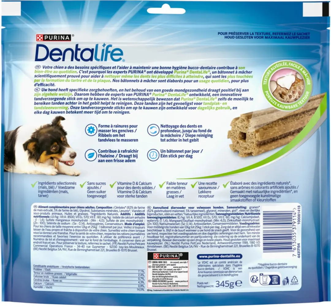 DentaLife Hondensnack Kauwstaaf Medium 12-25 kg - 15 stuks - afbeelding 6 van 6