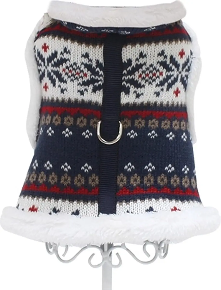 Croci harnas voor hond  fashion xmas blue 36-41 cm